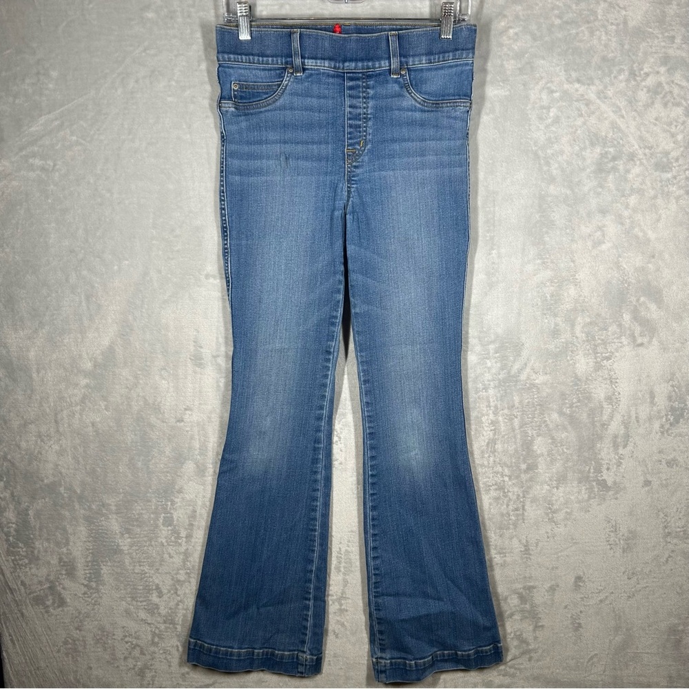 Spanx Wide Leg Flare Jeans Women’s Medium Blue Denim High Rise Stretch